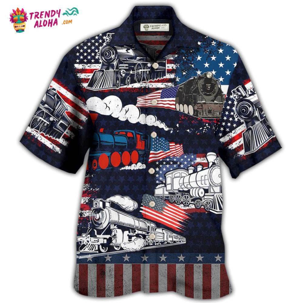 Train Independence Day Hawaiian Shirt – Trendy Aloha Train Independence Day Hawaiian Shirt – Trendy Aloha