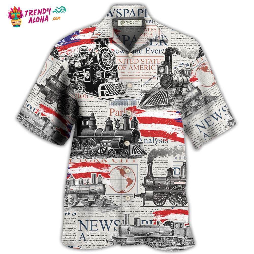 Train Independence Day Retro Train Us Flag Hawaiian Shirt – Trendy Aloha Train Independence Day Retro Train Us Flag Hawaiian Shirt – Trendy Aloha