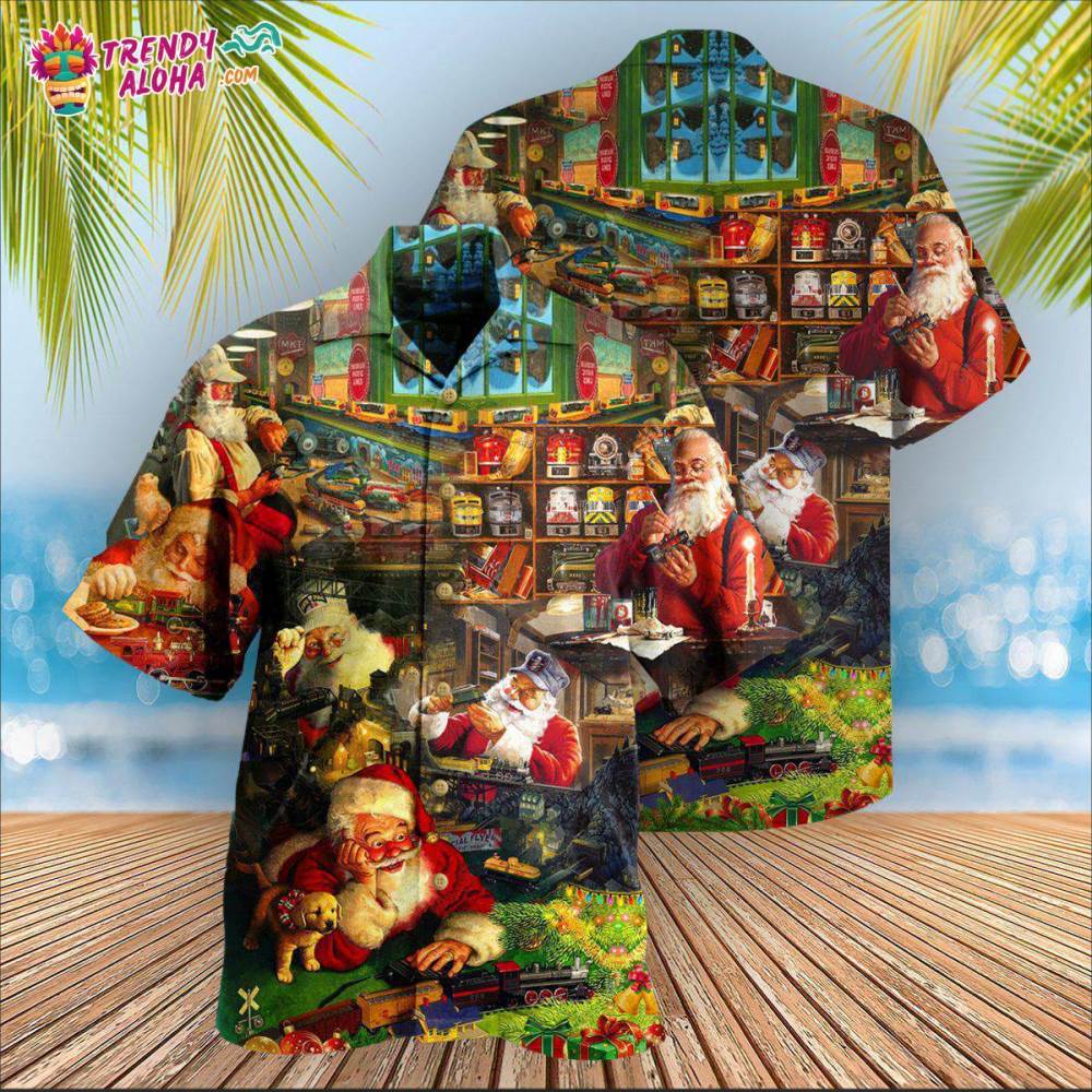 Train Merry Xmas Santa Toys Train Factory Hawaiian Shirt – Trendy Aloha