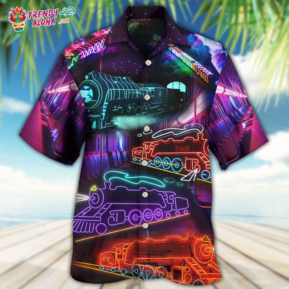 Train Neon Art Night Life Hawaiian Shirt – Trendy Aloha