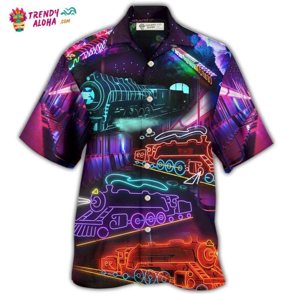 Train Neon Art Night Life Hawaiian Shirt – Trendy Aloha Train Neon Art Night Life Hawaiian Shirt – Trendy Aloha