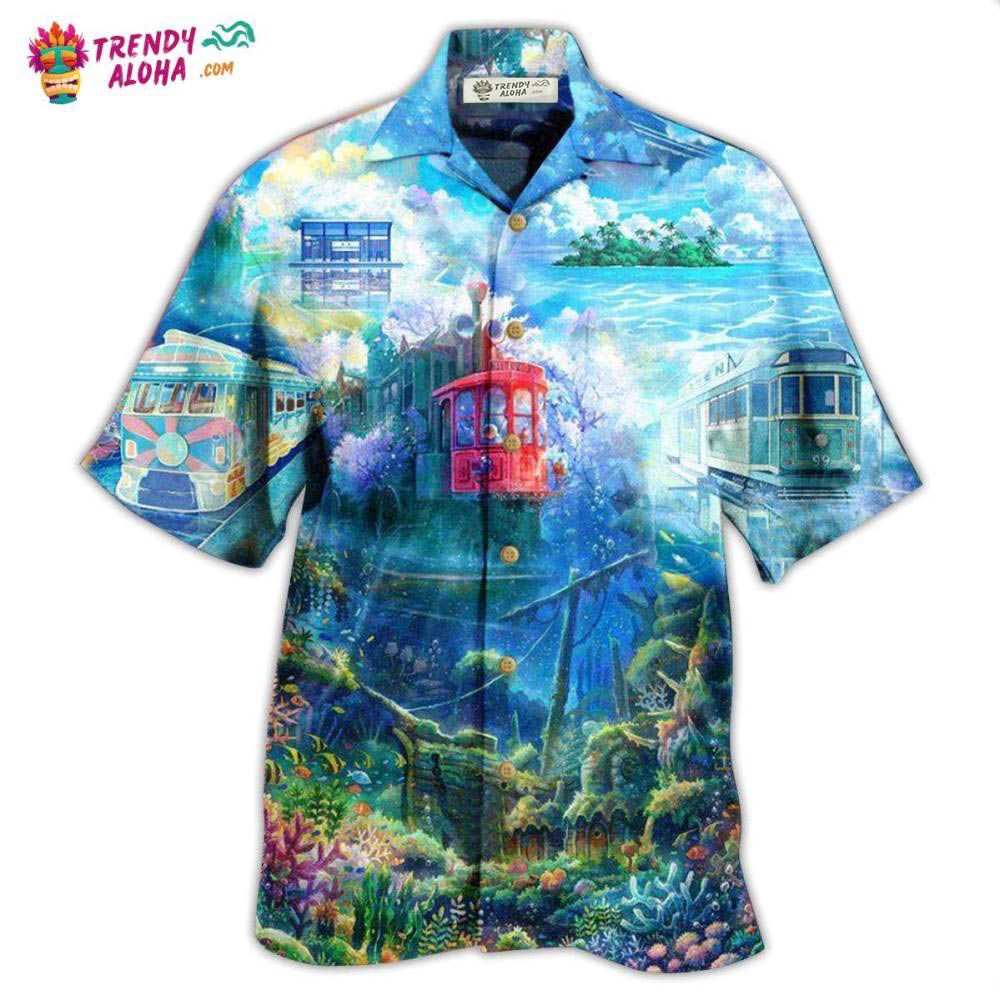 Tram Fantasy On The Ocean Hawaiian Shirt – Trendy Aloha Tram Fantasy On The Ocean Hawaiian Shirt – Trendy Aloha