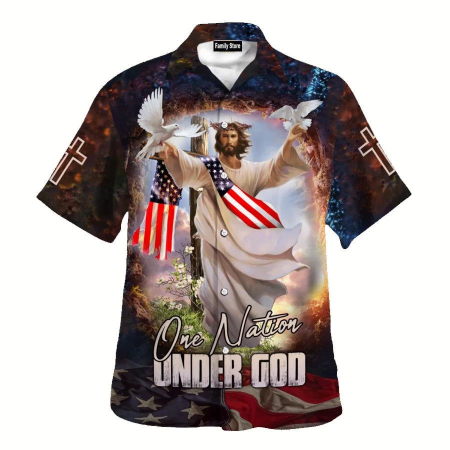 Tranquil Paradise: Immersed in Jesus’ Love with Tropical Hawaiian Shirt Tranquil Paradise: Immersed in Jesus’ Love with Tropical Hawaiian Shirt
