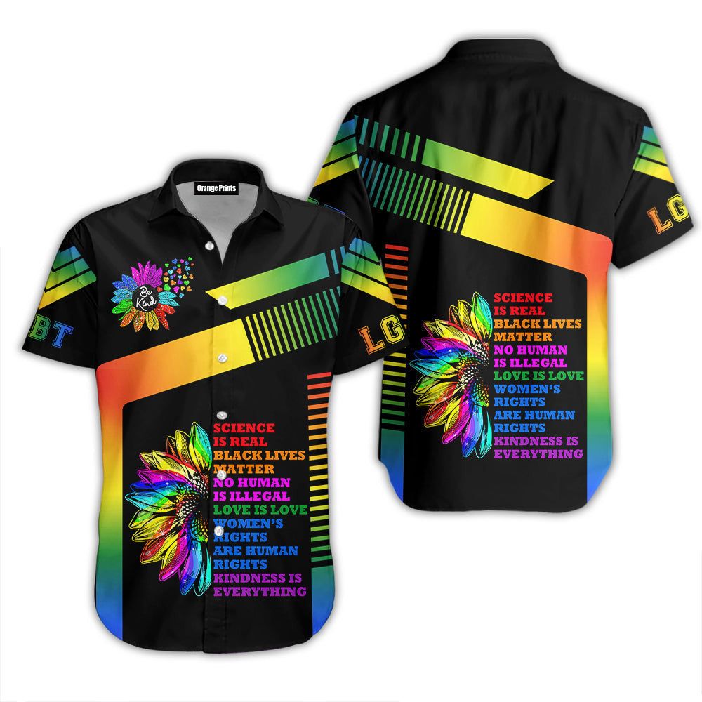 Trans Pride Be Kind Lgbt Aloha Hawaiian Shirts For Men & For Women |