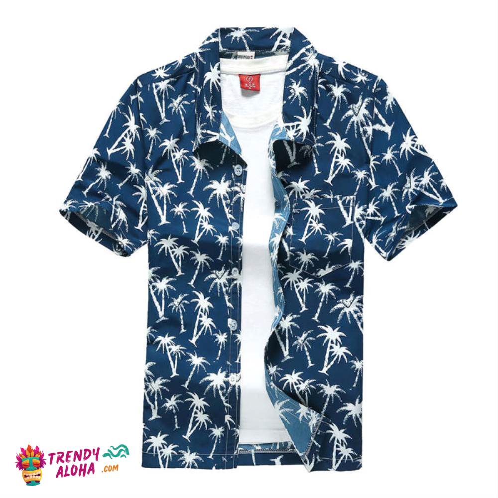 Trendy Aloha Hawaiian Shirts Plant Design Aloha Beach Shirts For Men