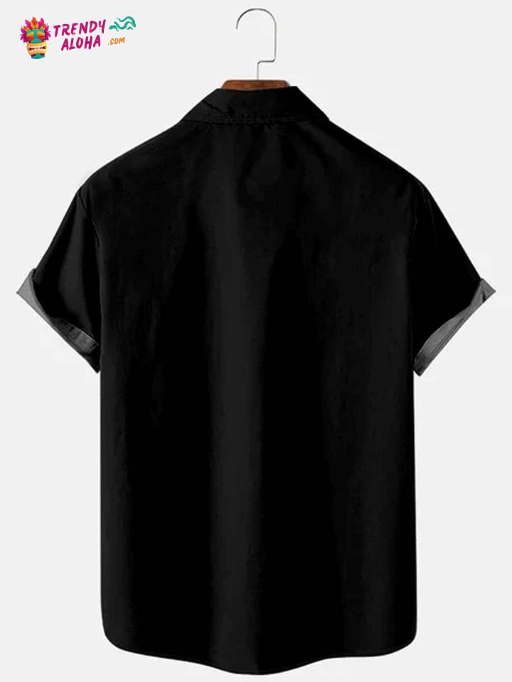 Trendy Aloha Men’s Brown Retro Music Rock Electric Guitar Shirts