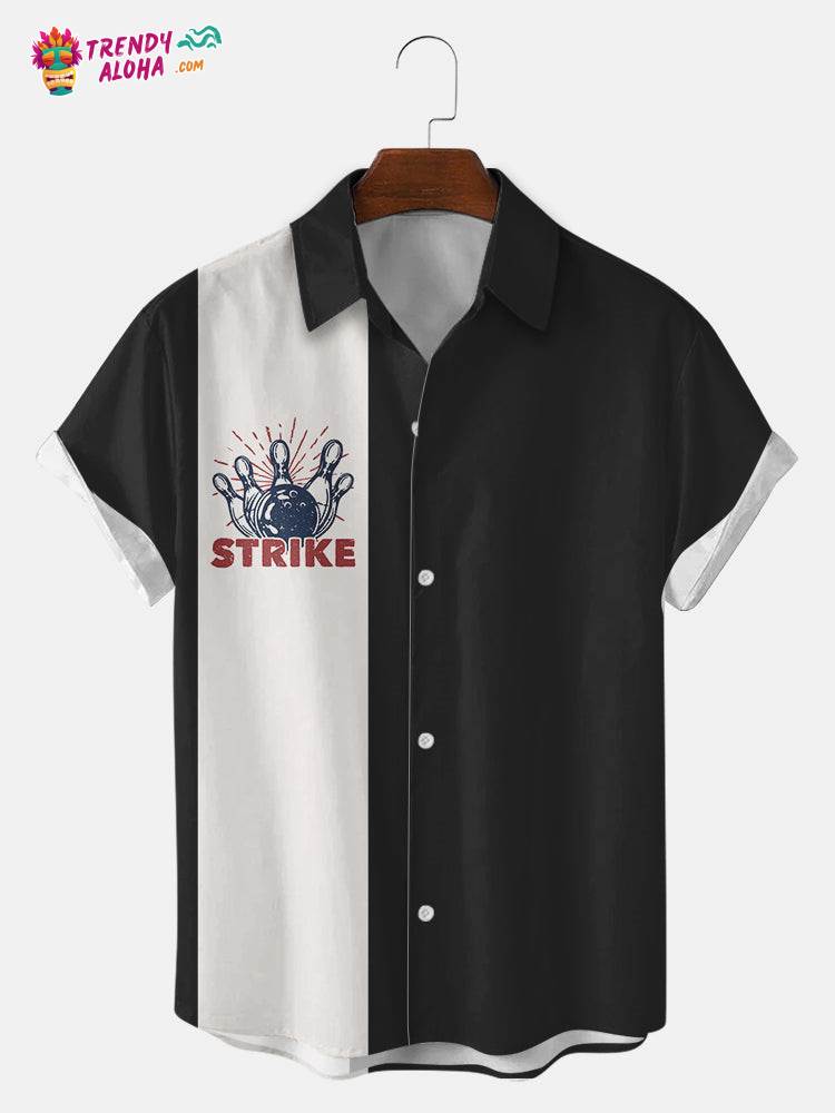 Trendy Aloha Men’s Color Bowling Strike Print Shirts