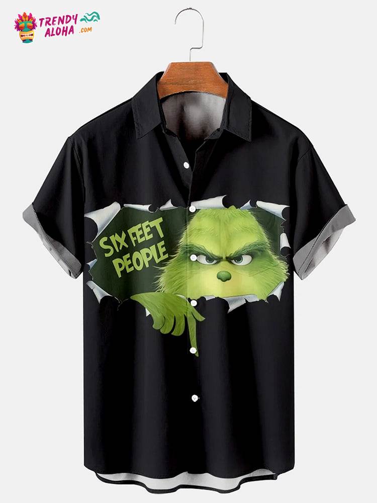 Trendy Aloha Men’s Grinch Print Shirt