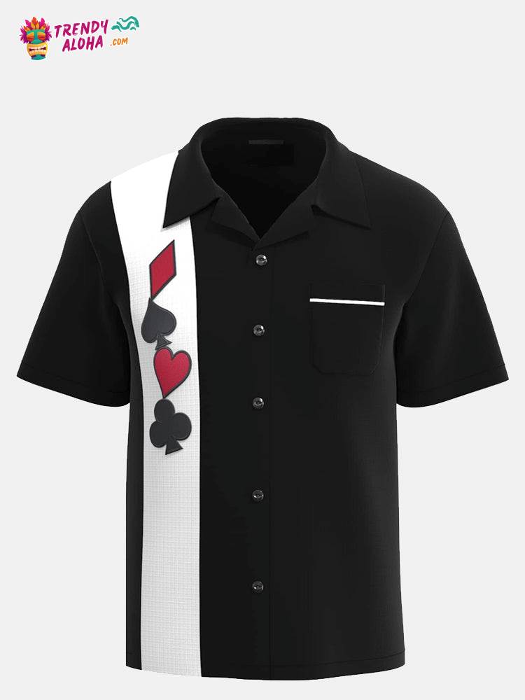 Trendy Aloha Men’s Vegas Nights Printed Bowling Shirt