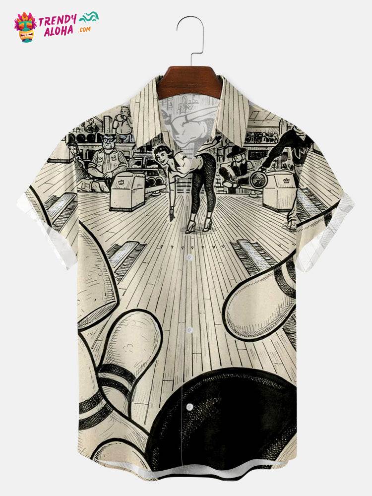 Trendy Aloha Men’s Vintage Bowling Printed Shirts & Tops