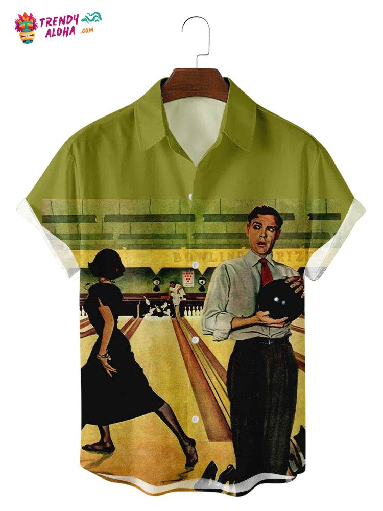 Trendy Aloha Vintage Bowling Pronted Shirts