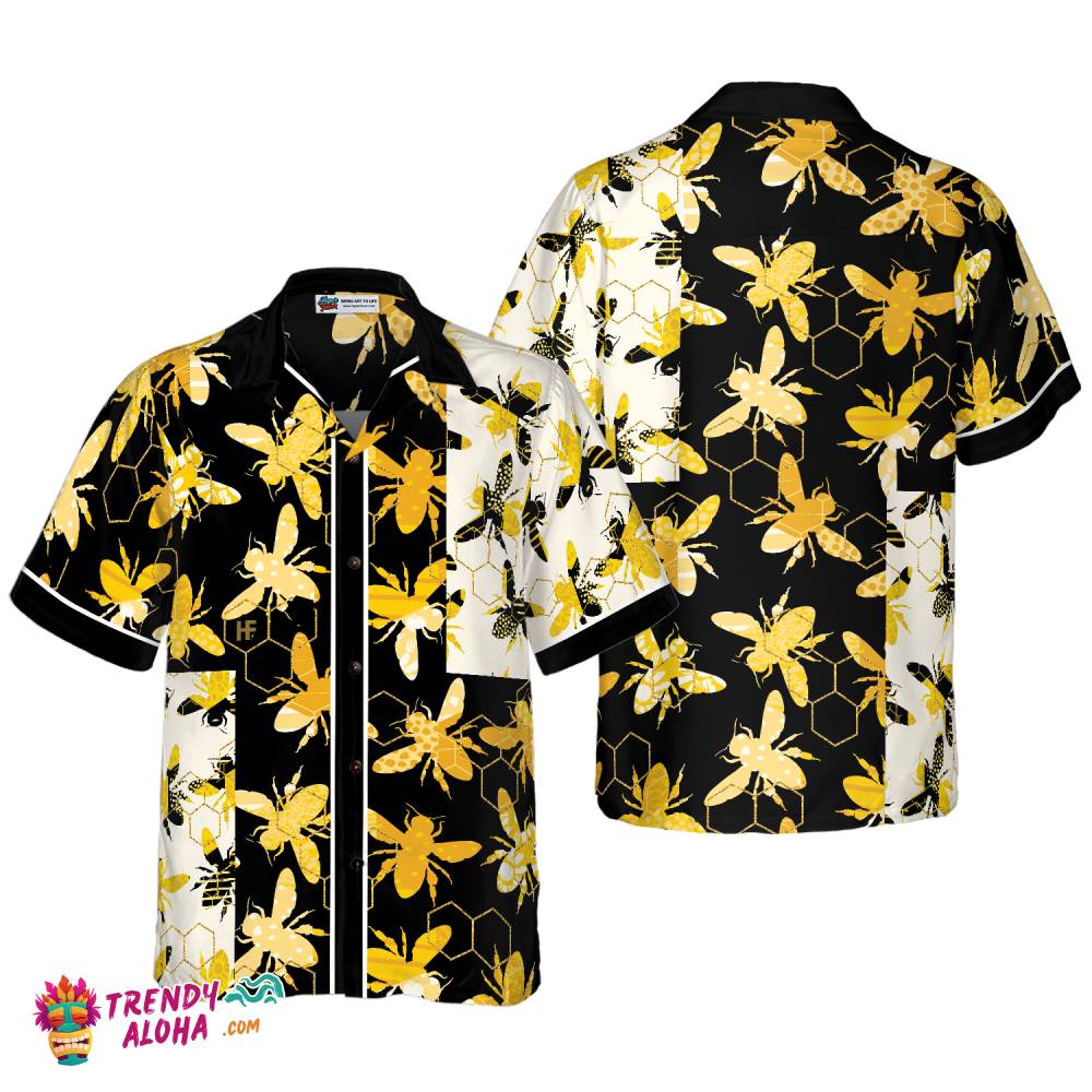 Trendy Geometric Bee Hawaiian Shirt