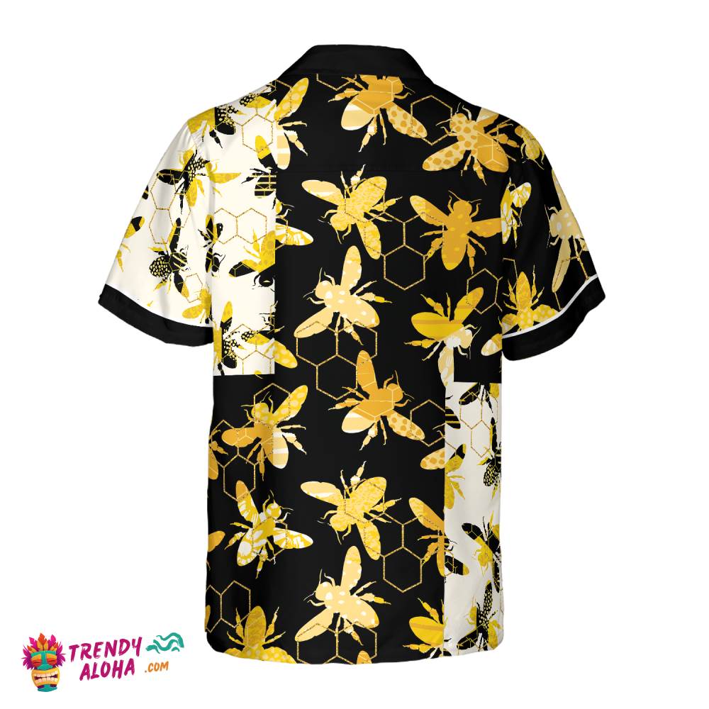 Trendy Geometric Bee Hawaiian Shirt