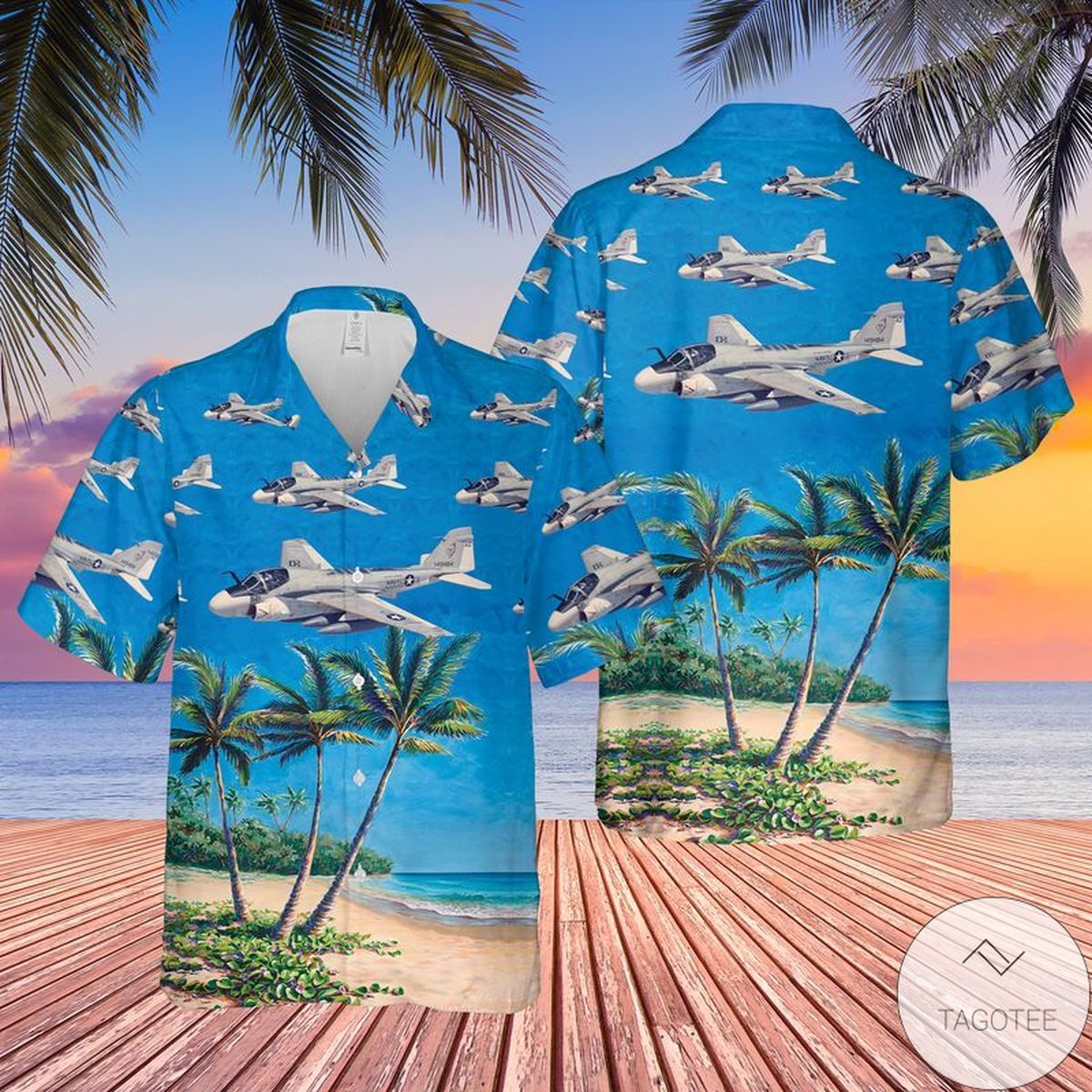 Trendy Grumman Intruder US Navy Tropical Hawaiian Shirt Design