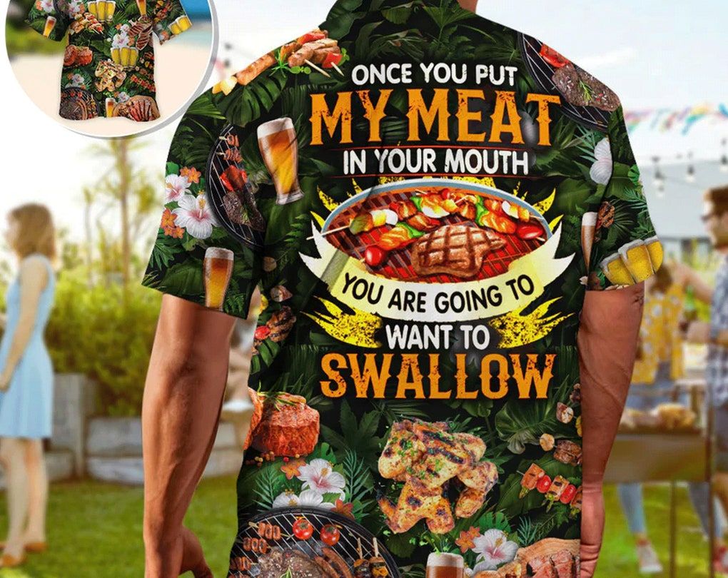 Trendy Hawaiian Shirt Barbecue Food Bbq, Gifts For Bachelor Party, Hawaiian Set Gift, Motivational Trendy Hawaiian Shirt, Gift For Family, Hawaii Style.