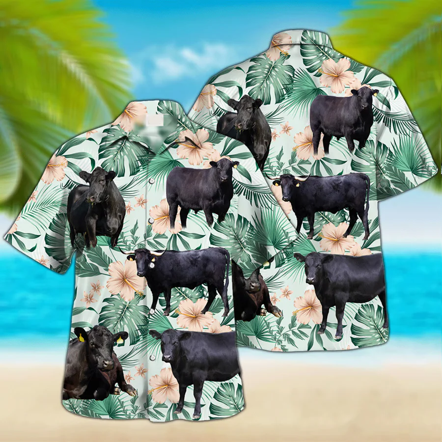 Trendy Hawaiian Shirt For Farm Lovers – Black Angus Cow Trendy Hawaiian Shirt, Trendy Hawaiian Shirt For Men And Women Trendy Hawaiian Shirt For Farm Lovers – Black Angus Cow Trendy Hawaiian Shirt, Trendy Hawaiian Shirt For Men And Women