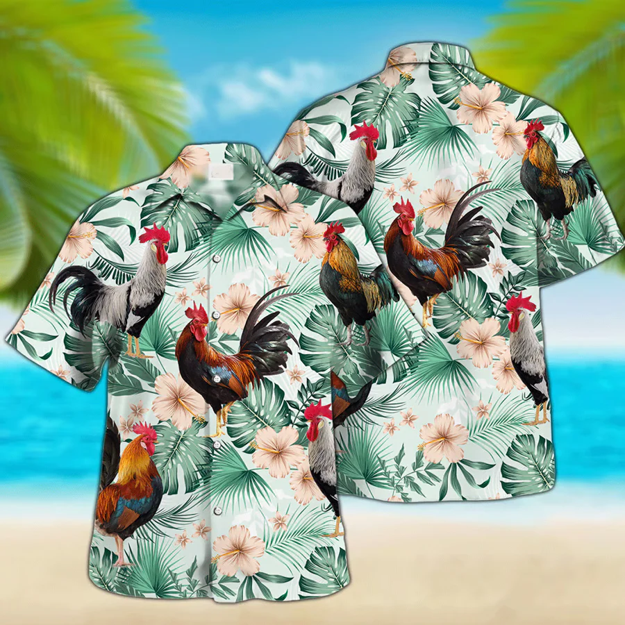 Trendy Hawaiian Shirt For Farm Lovers – Rooster Trendy Hawaiian Shirt For Men And Women