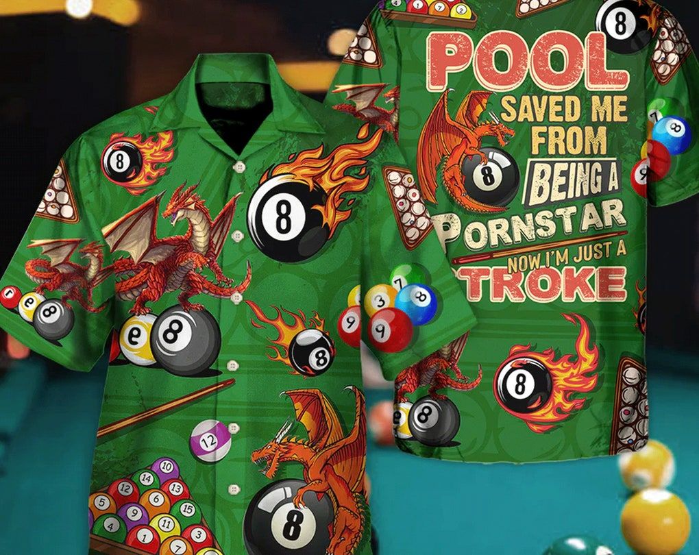 Trendy Hawaiian Shirt Theme Billiard And Dragon, Gifts For Bachelor Party, Hawaiian Set Gift, Motivational Trendy Hawaiian Shirt, Gift For Family.