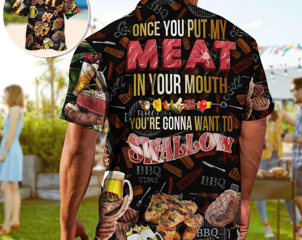 Trendy Hawaiian Shirt With Theme Bbq, Beach Party Matching Shirt For Men/Women, Gift For Summer, Hawaiian Set Gift, Motivational Trendy Hawaiian Shirt.