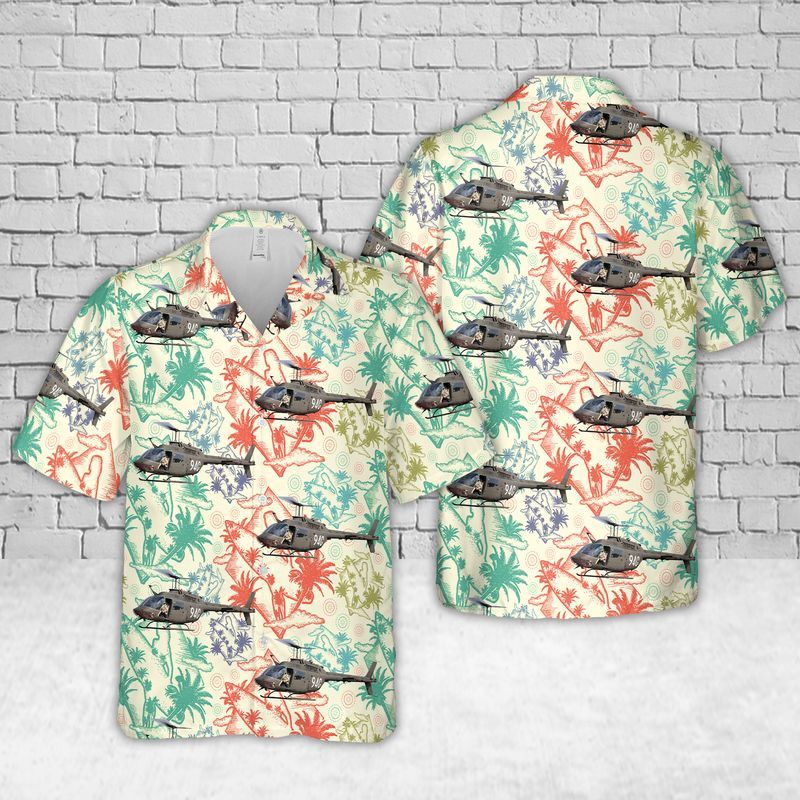 Trendy Military US Army Bell OH-58A Kiowa Trendy Hawaiian Shirt: Commanding Attire