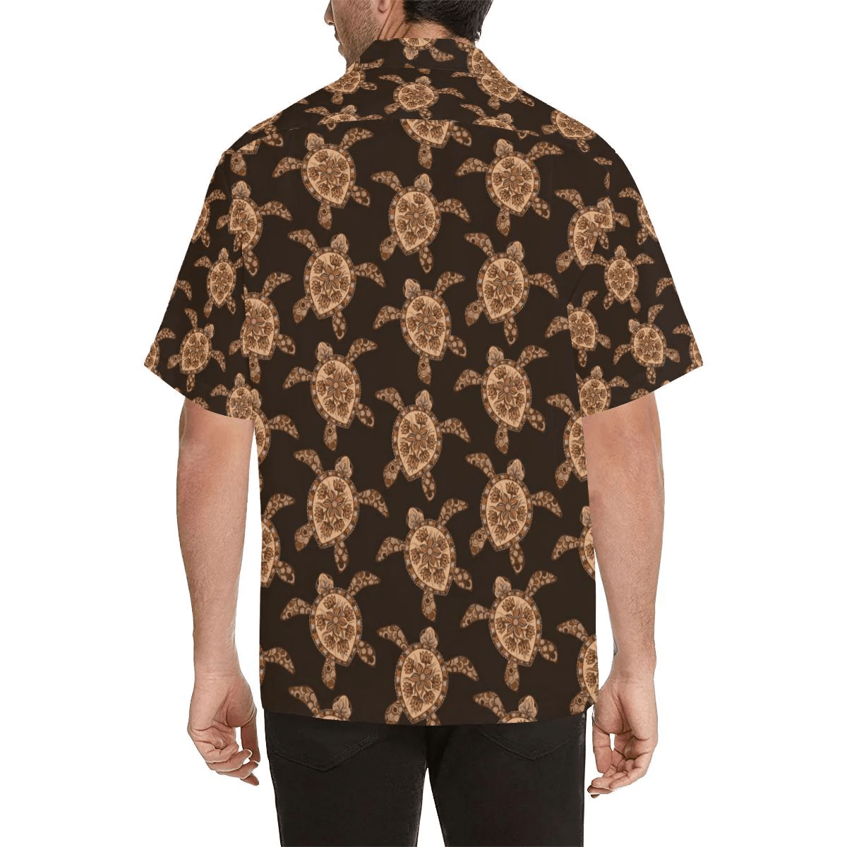 Tribal Sea Turtle Pattern Print Design Trendy Hawaiian Shirt, Turtle Lover Trendy Hawaiian Shirt For