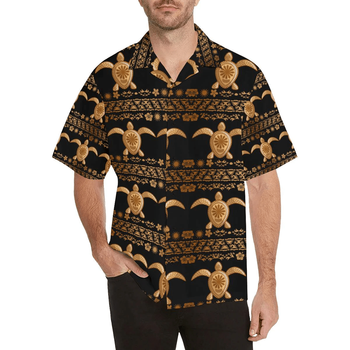 Tribal Sea Turtle Polynesian Hawaiian Trendy Hawaiian Shirt, Turtle Lover Trendy Hawaiian Shirt For
