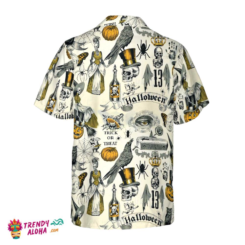 Trickery Halloween Pattern Hawaiian Shirt