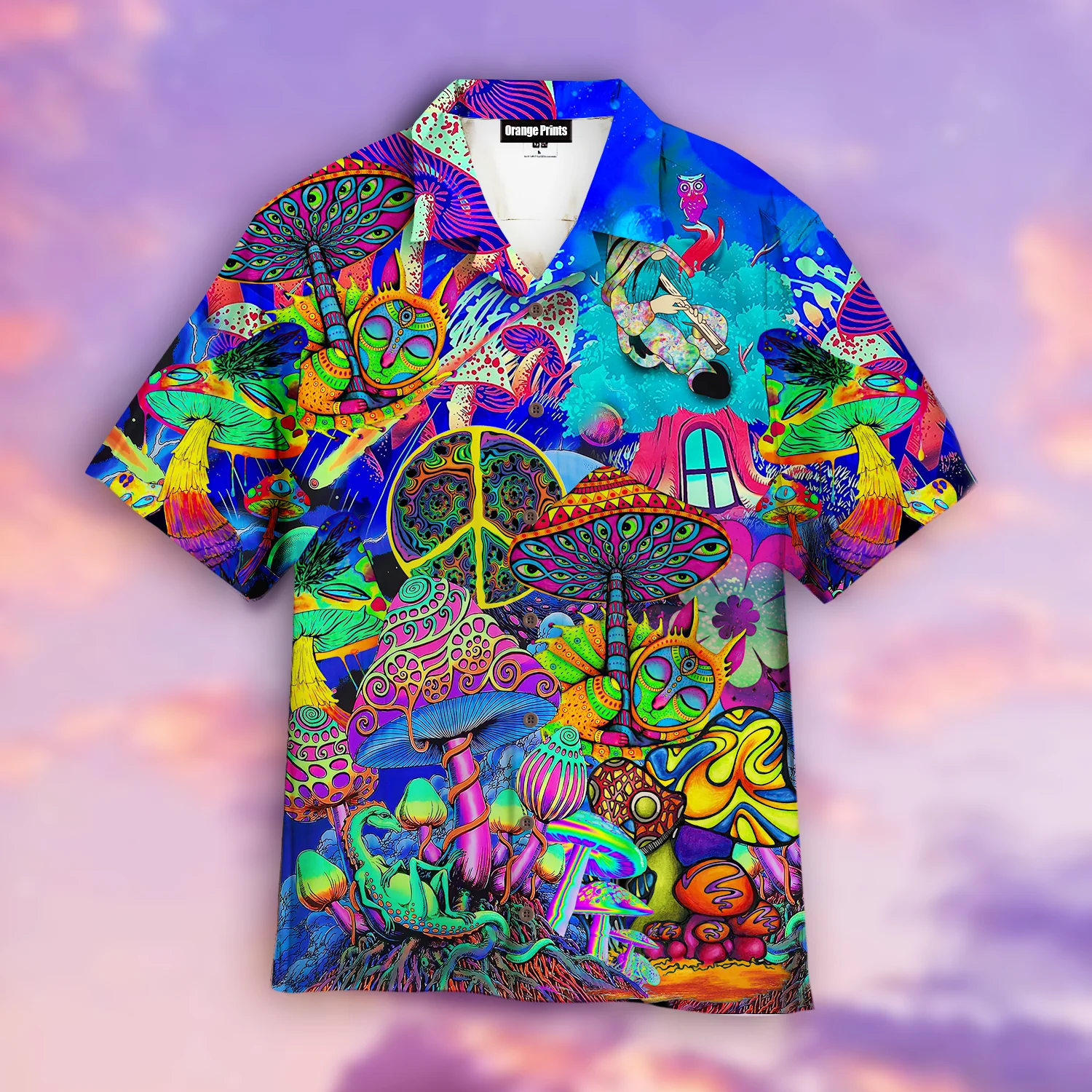 Trippy Hippie Mushroom Hawaiian Shirt For