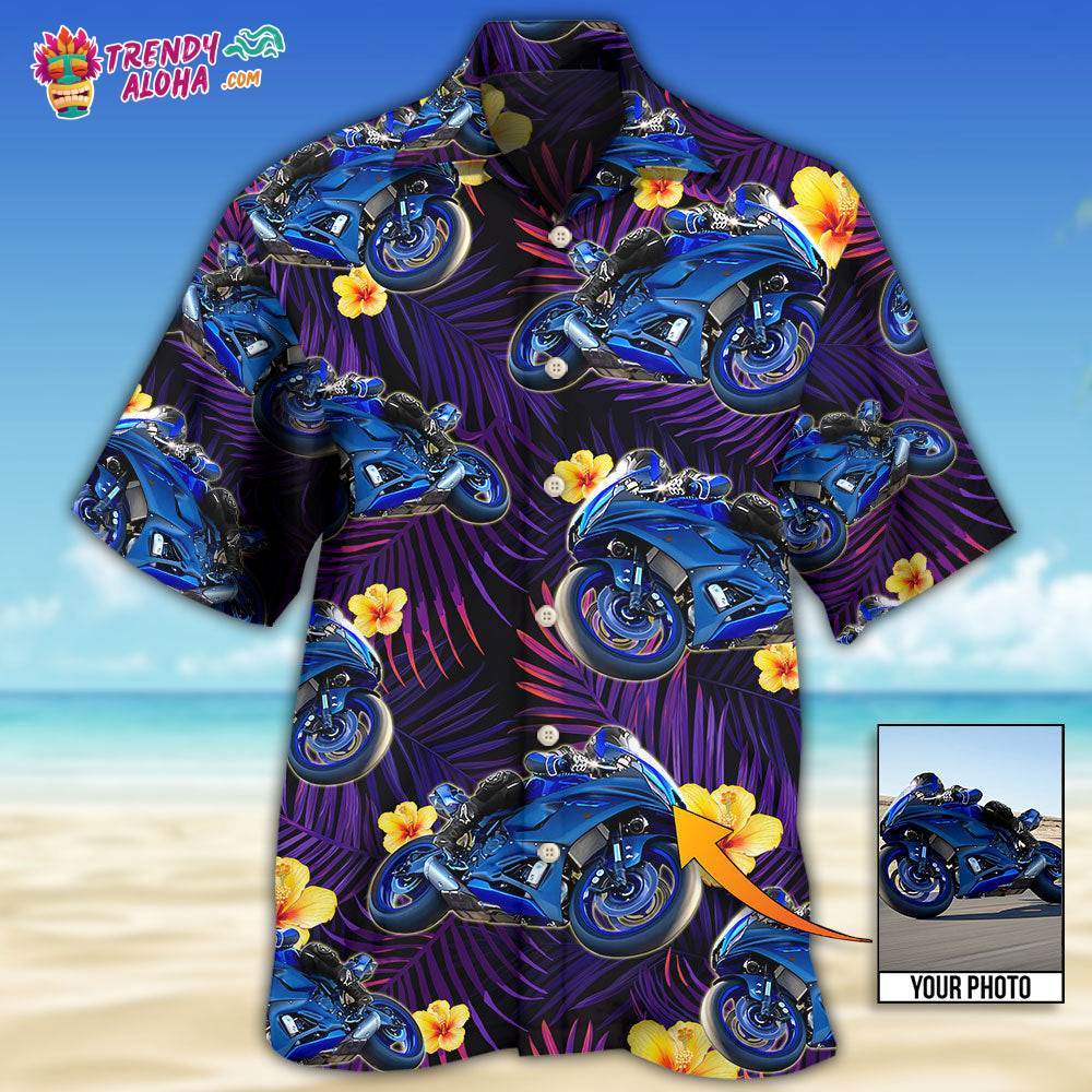 Trooper Motorcycle Tropical Custom Photo Hawaiian Shirt – Trendy Aloha