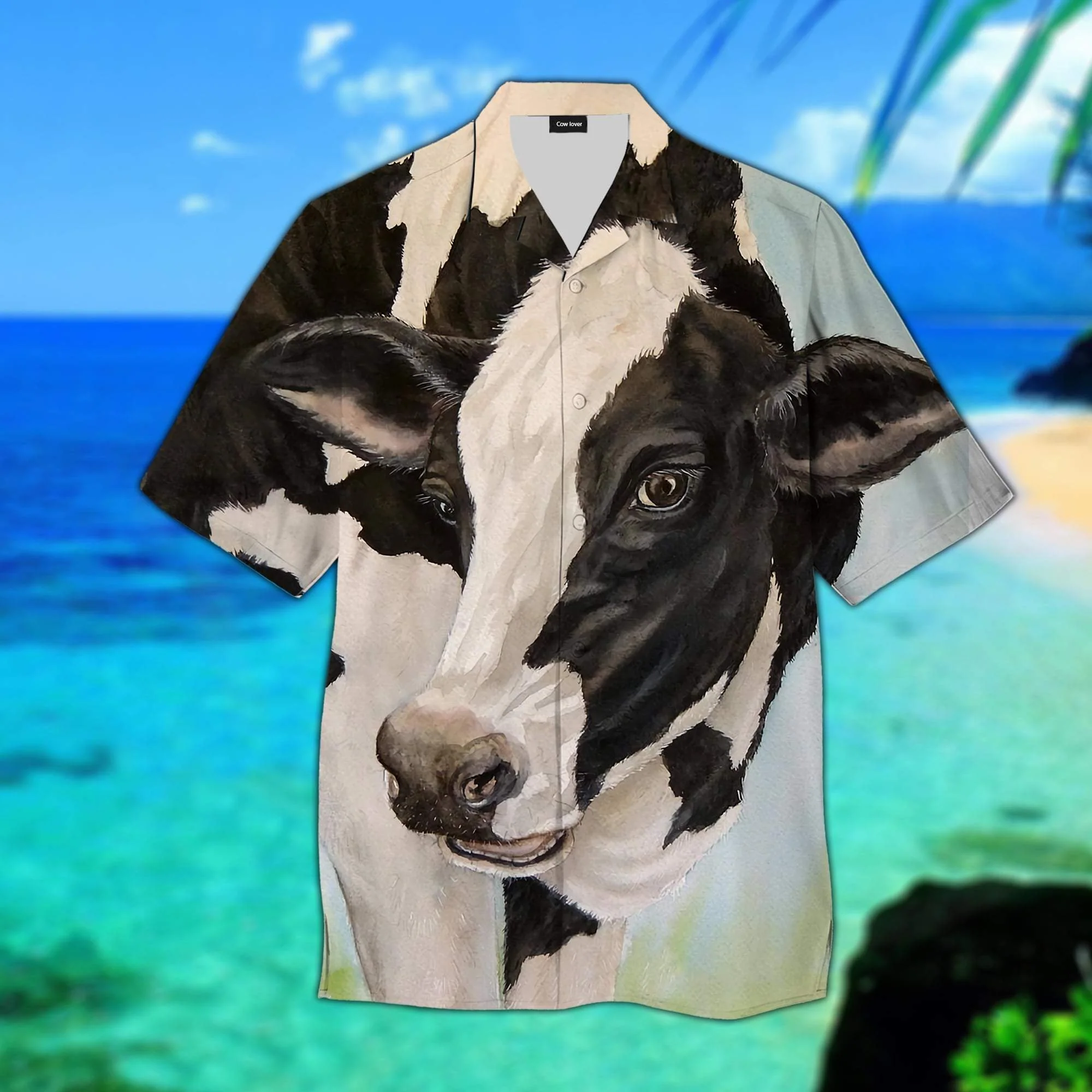 Tropical 3D Cow Painting Trendy Hawaiian Shirt, Cow Trendy Hawaiian Shirt For Summer Gifts
