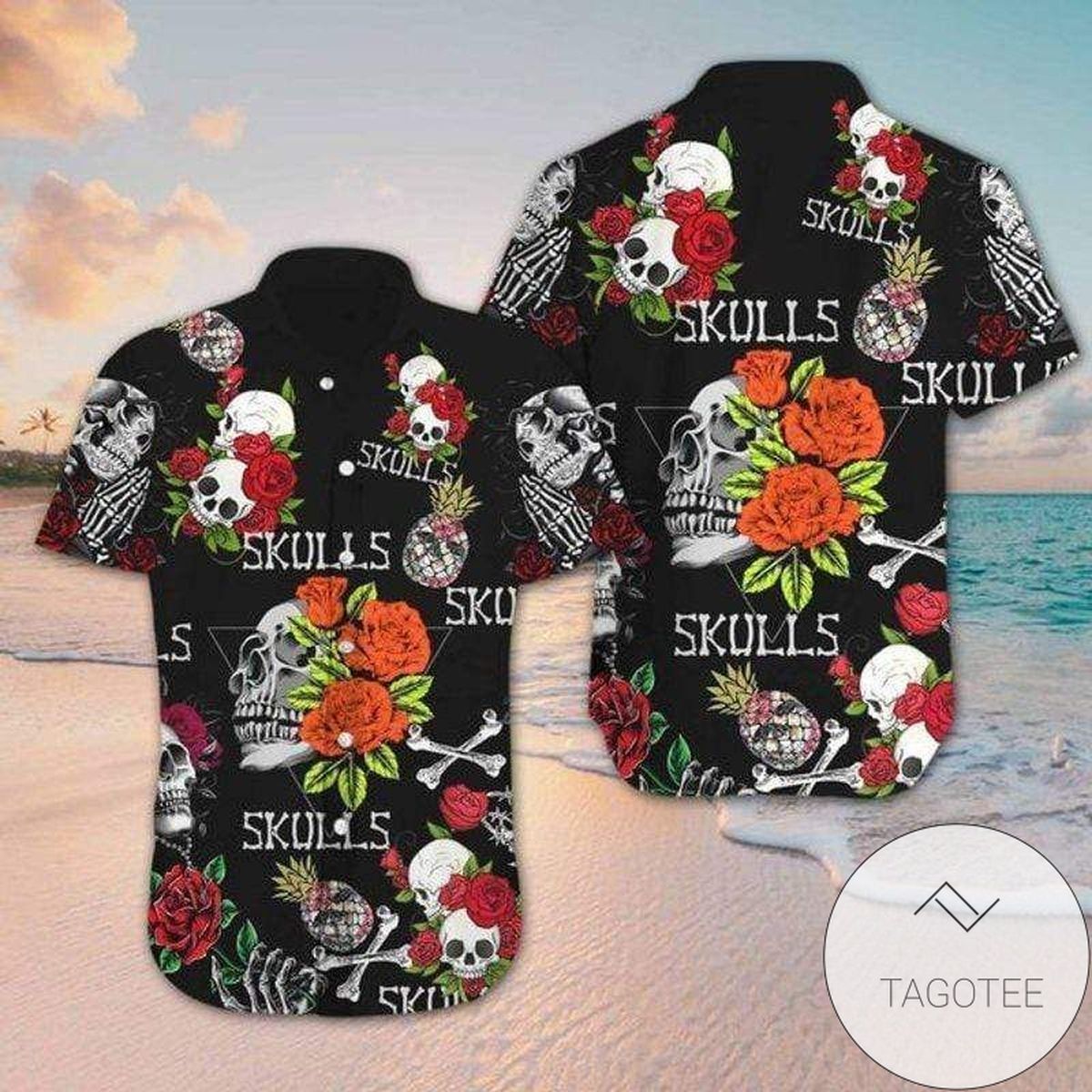 Tropical Ambiance Enhances Floral Skull Hawaiian Shirt