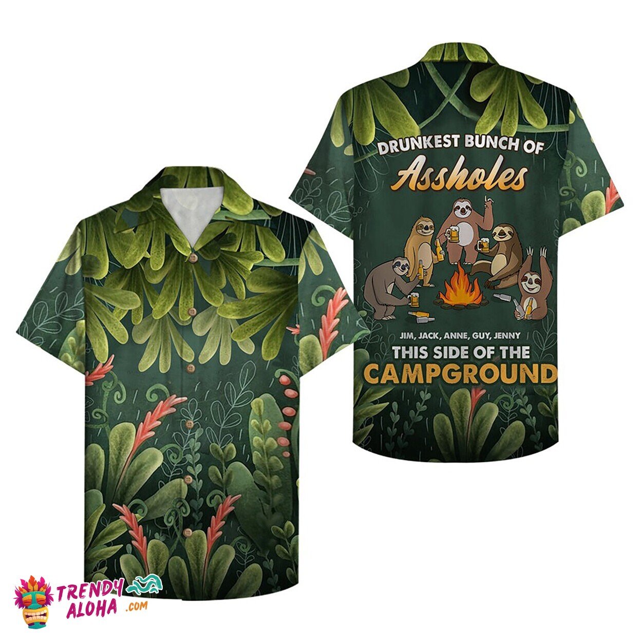 Tropical Assholes Drunkest Crew Personalized Hawaiian Summer Shirt