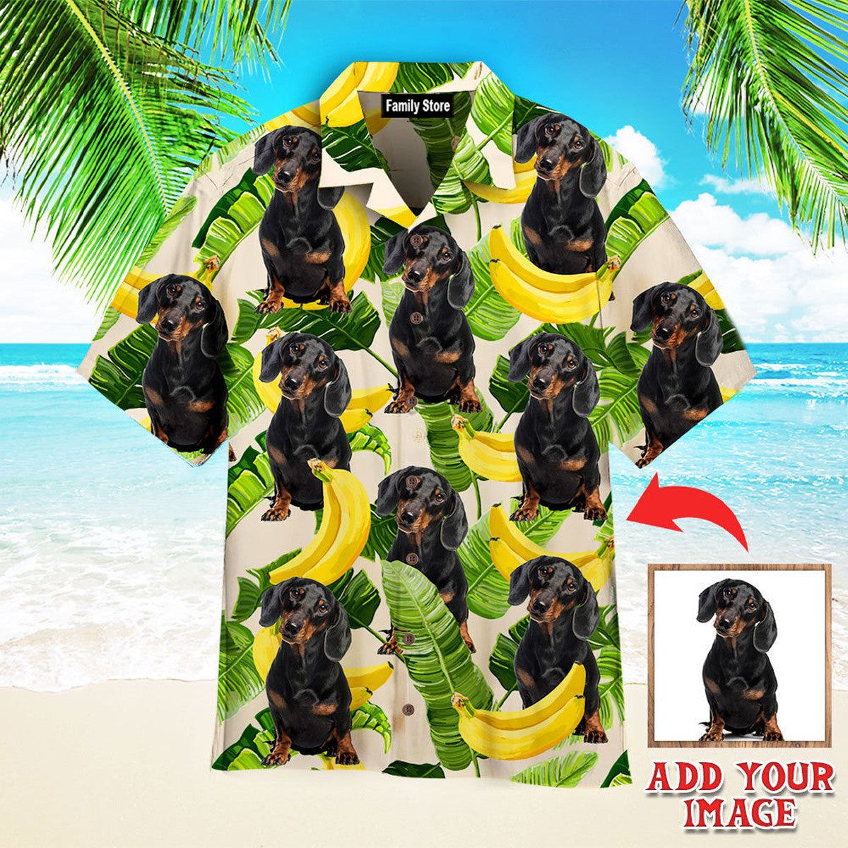Tropical Banana Dachshund Summer Custom Hawaiian Shirt Tropical Banana Dachshund Summer Custom Hawaiian Shirt