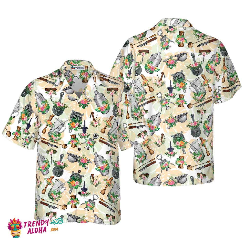 Tropical Bartender Equipments Hawaiian Shirt Tropical Bartender Equipments Hawaiian Shirt