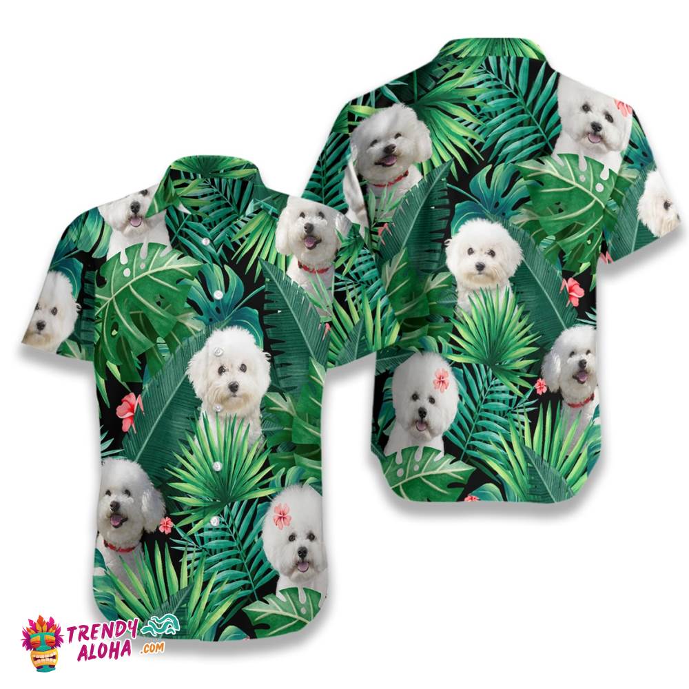 Tropical Bichon Frise Hawaiian Shirt Tropical Bichon Frise Hawaiian Shirt