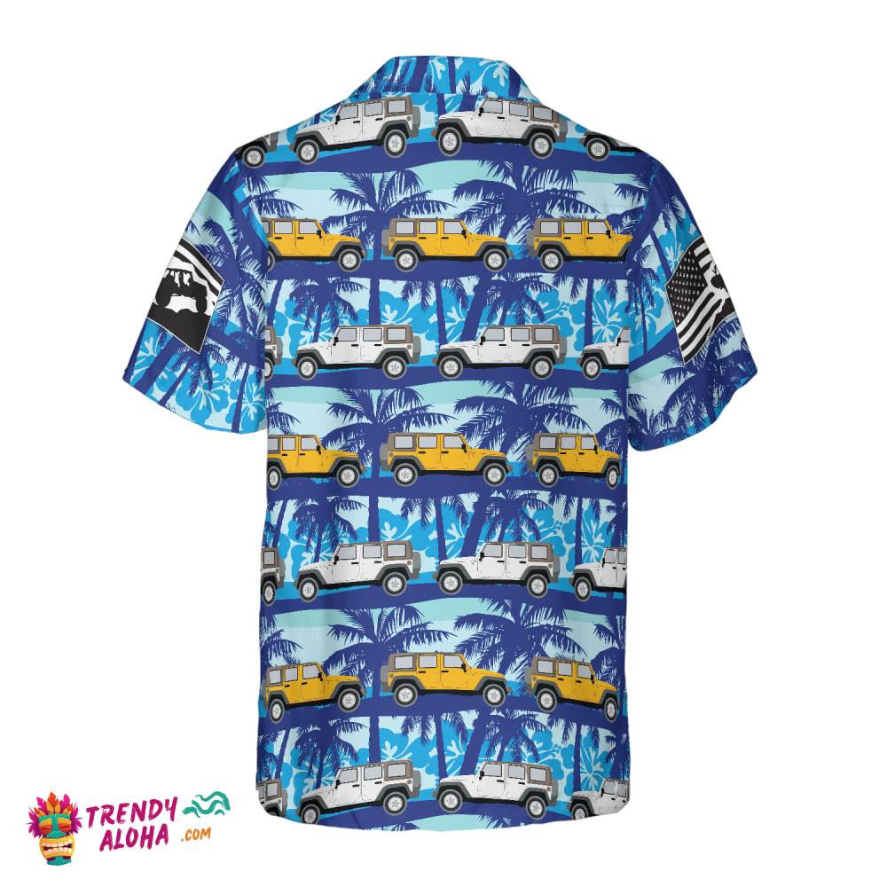 Tropical Blue Jeep Hawaiian Shirt