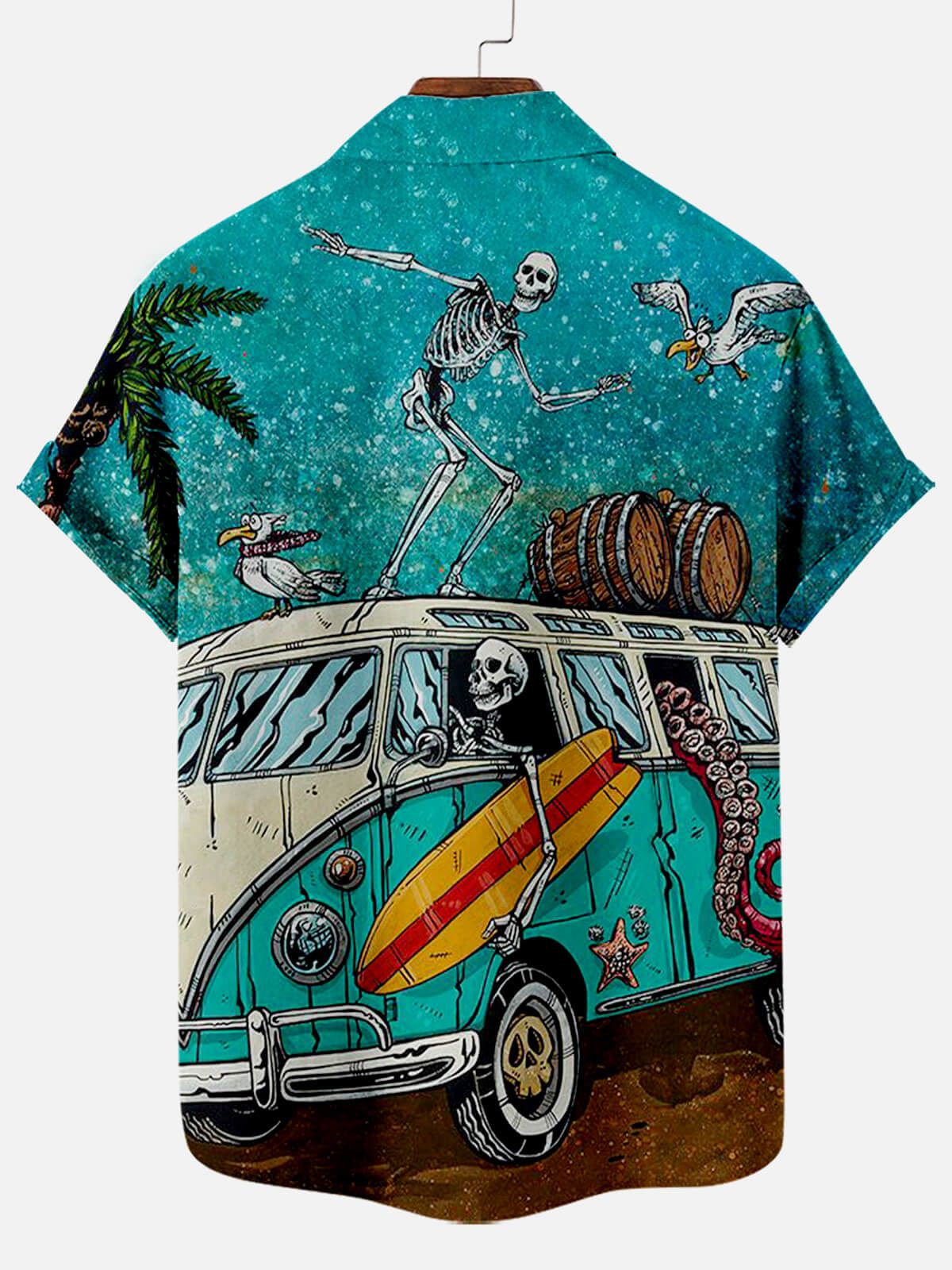 Tropical Bones: Hawaiian Skull Theme Shirt