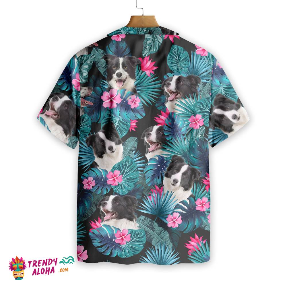 Tropical Border Collie Hawaiian Shirt