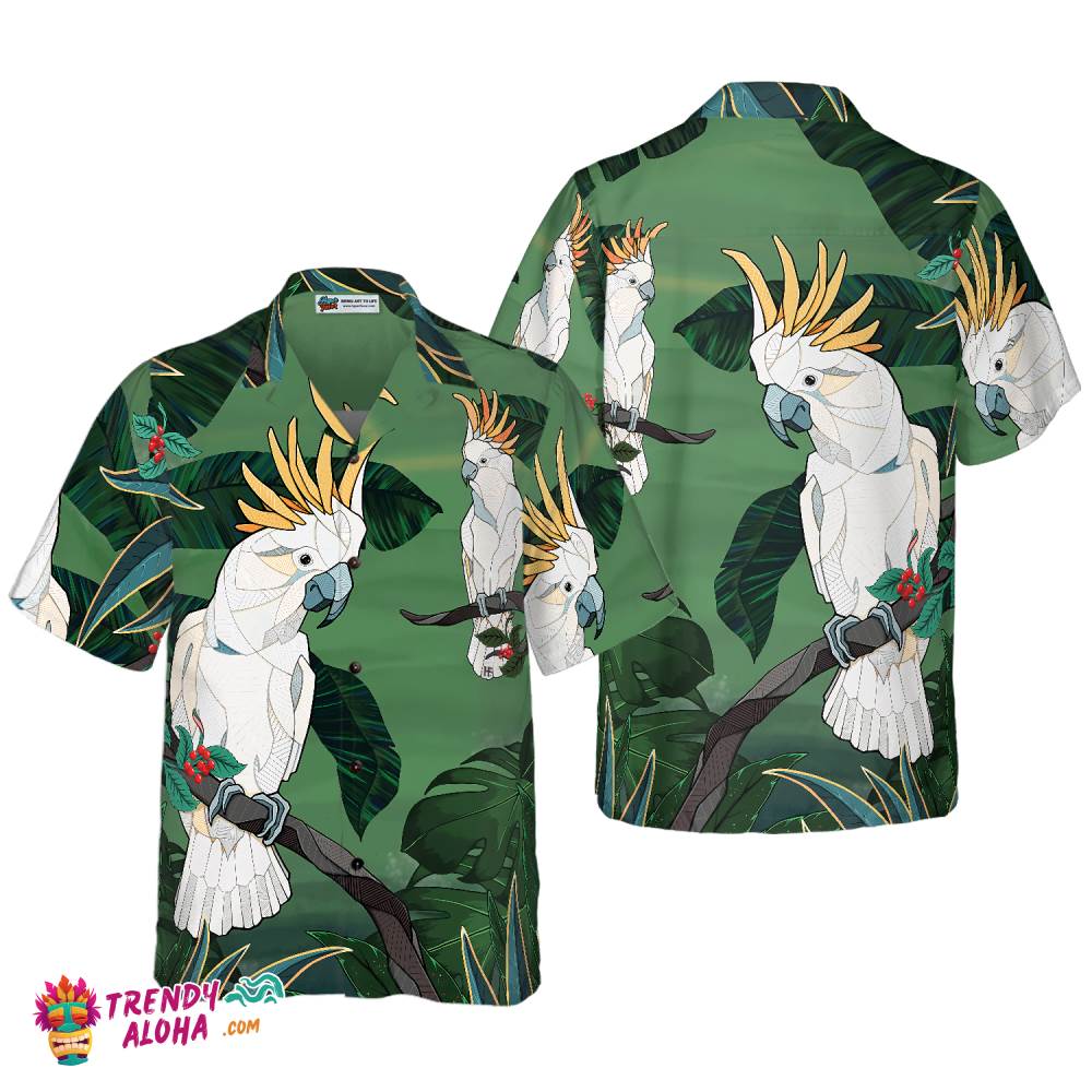 Tropical Cockatoo Parrot Hawaiian Shirt
