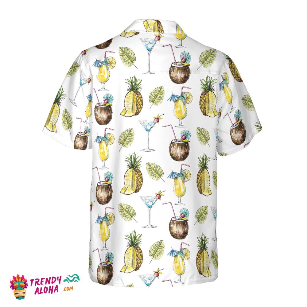 Tropical Coconut Cocktail Shirt For Men Hawaiian Shirt