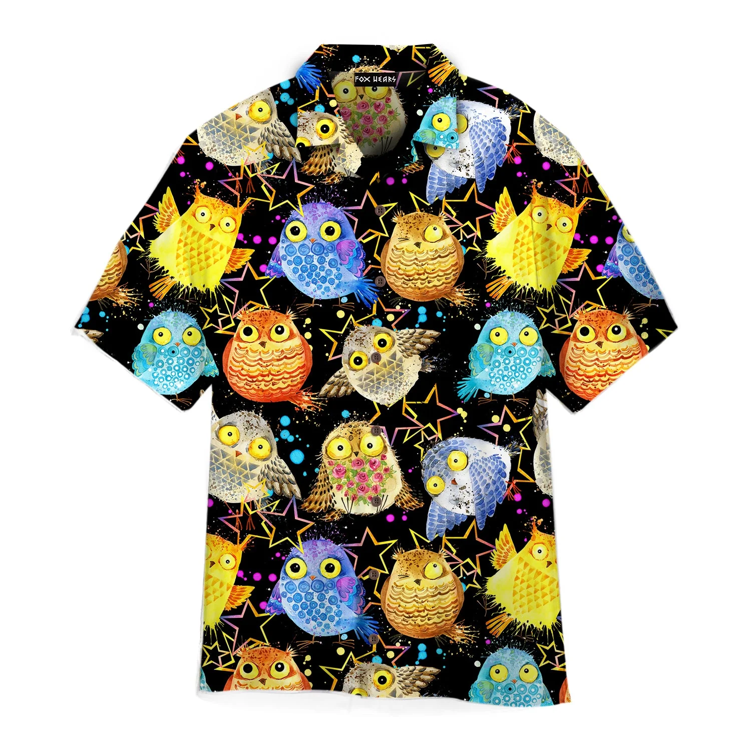 Tropical Colorful Neon Owl Trendy Hawaiian Shirt For Aloha Shirt Tropical Colorful Neon Owl Trendy Hawaiian Shirt For Aloha Shirt