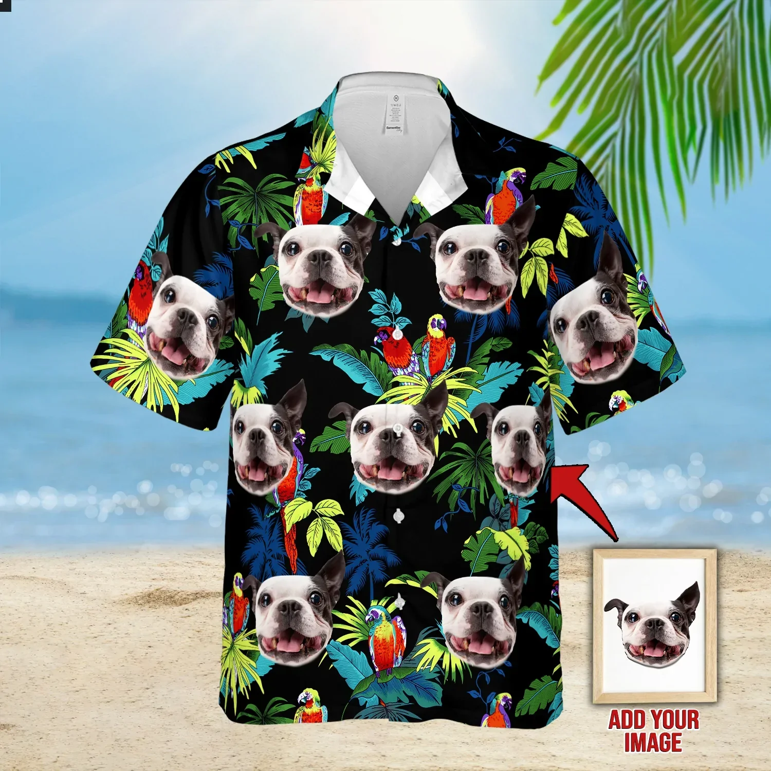 Tropical Colorful Seamless With Skulls, Flowers & Leaves Pattern Trendy Hawaiian Shirt, Custom Photo Dog Floral Aloha Shirt