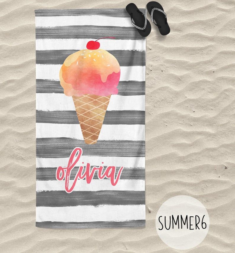 Tropical Design Personalized Beach Towels Monogrammed Special Gift