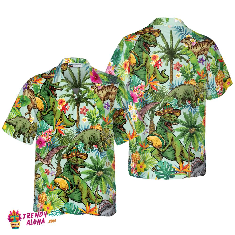 Tropical Dinosaur Hawaiian Shirt