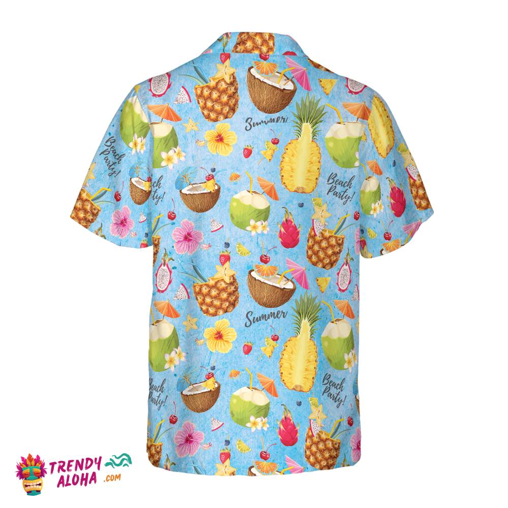 Tropical Drinks For Summer Bartender Hawaiian Shirt