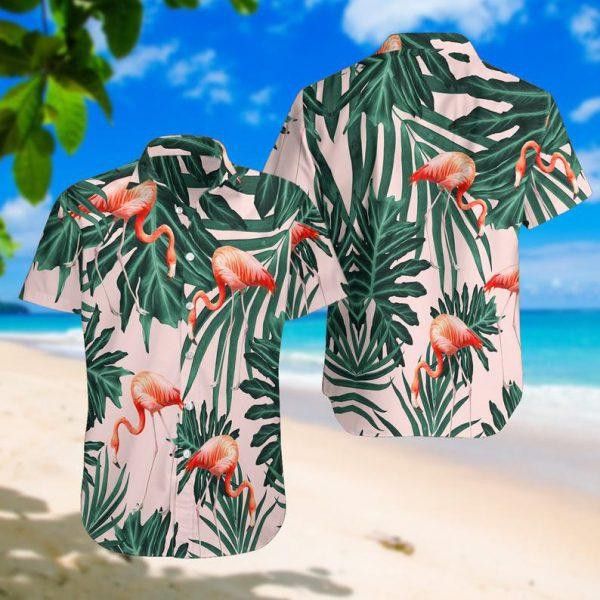 Tropical Flamingo Unisex Aloha Hawaiian Shirt Design