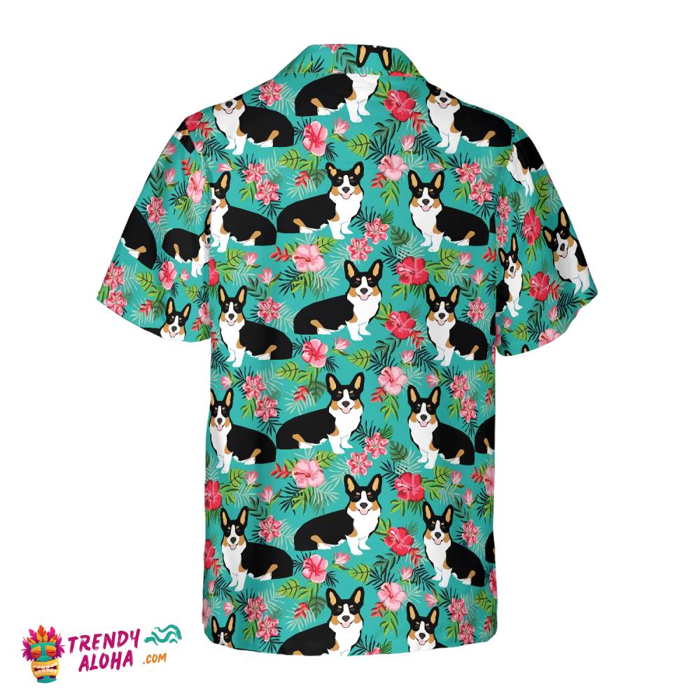 Tropical Floral Corgi Hawaiian Shirt, Corgi Shirt For Men And Women