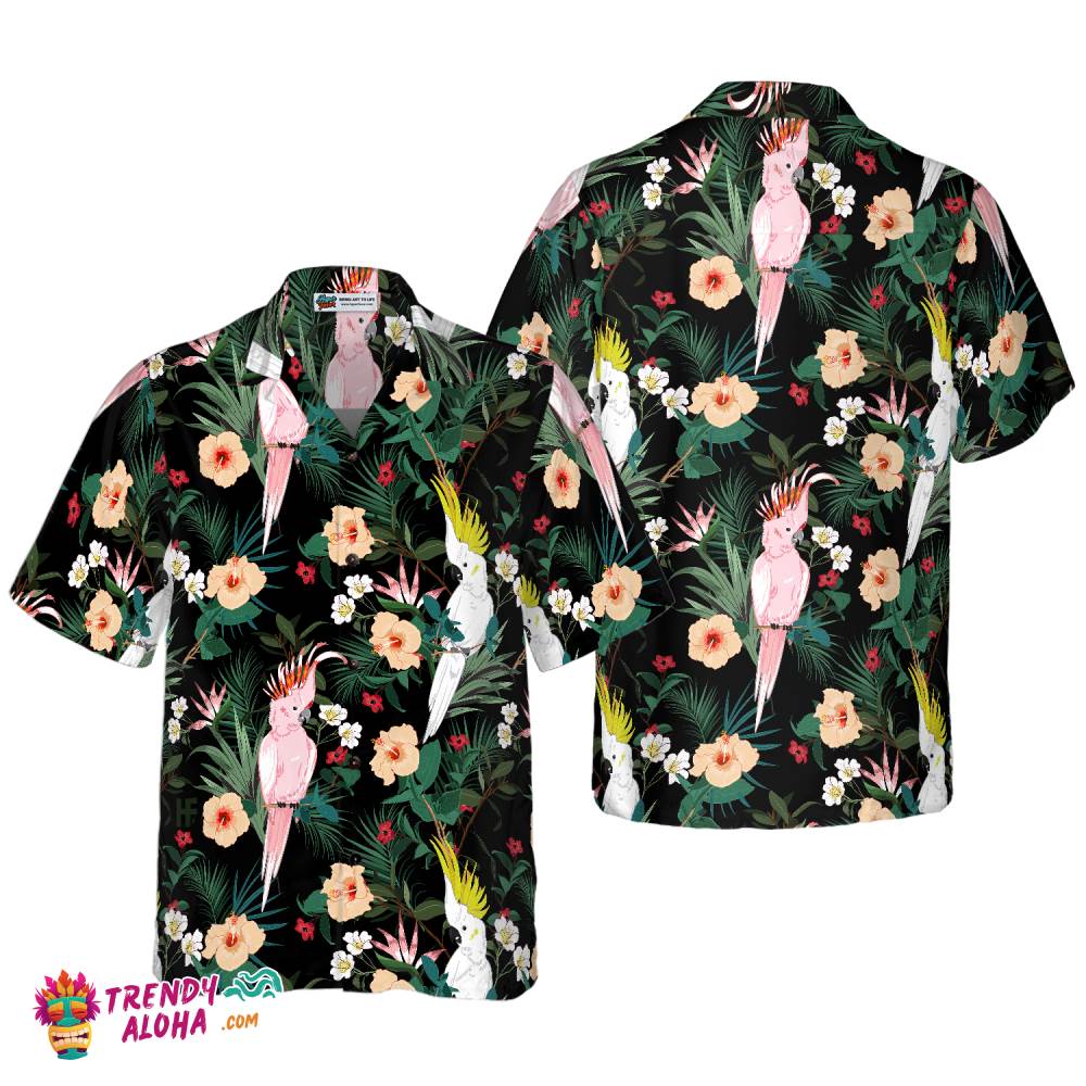 Tropical Floral Parrot Hawaiian Shirt