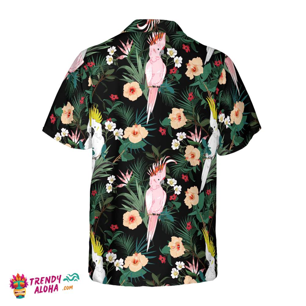 Tropical Floral Parrot Hawaiian Shirt