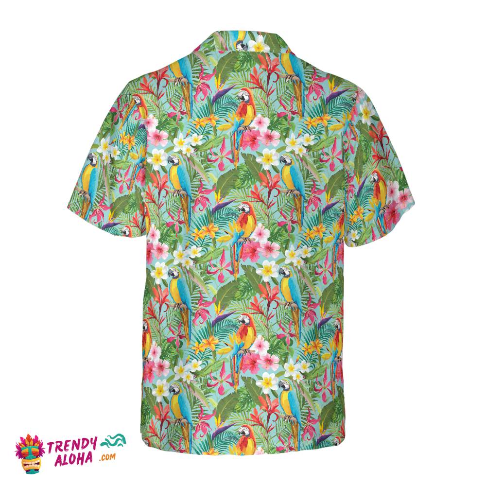 Tropical Floral Parrots Hawaiian Shirt